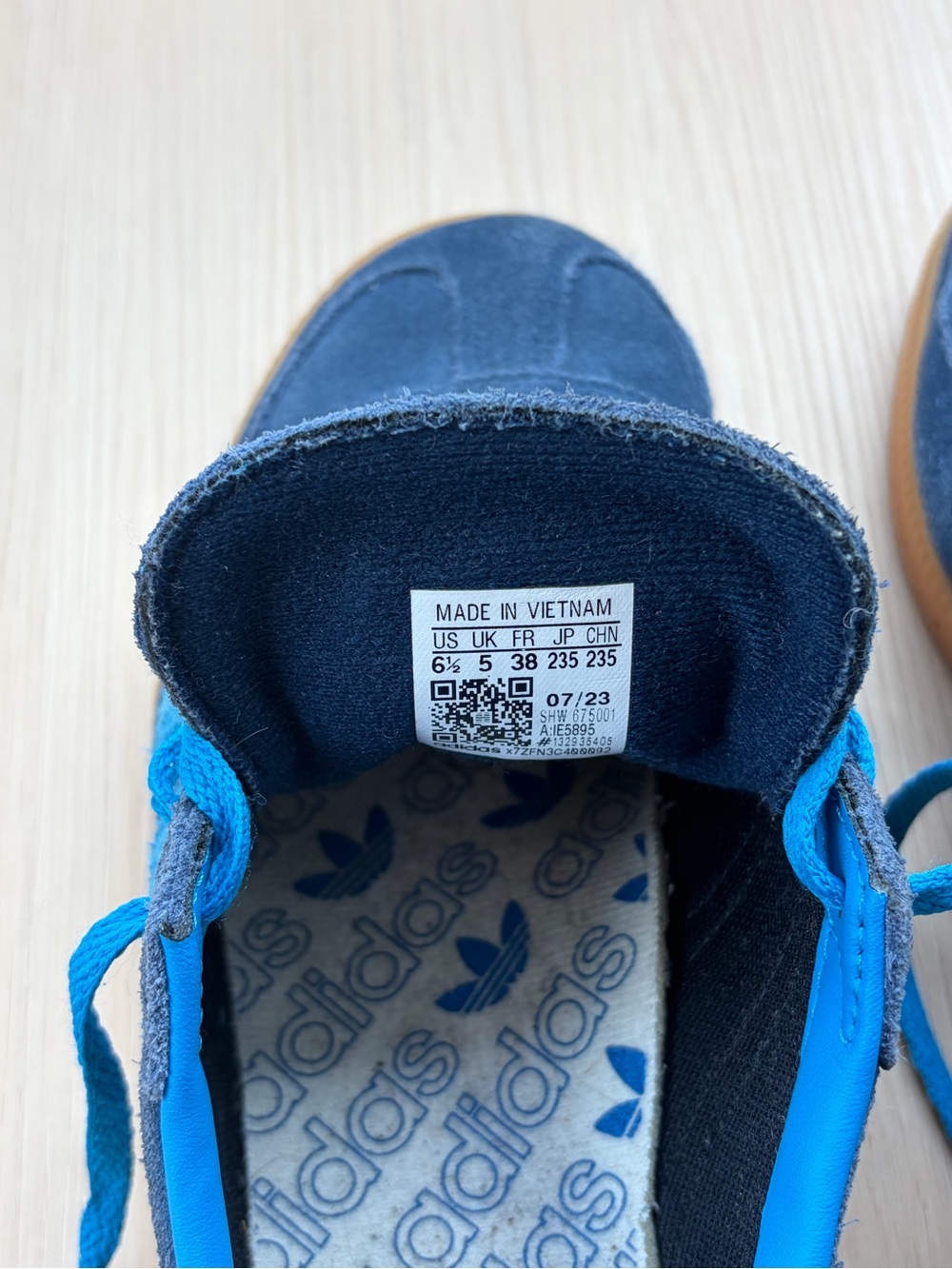 adidas Navy Suede Sneakers with Bright Blue Accents - Picture 2 of 4